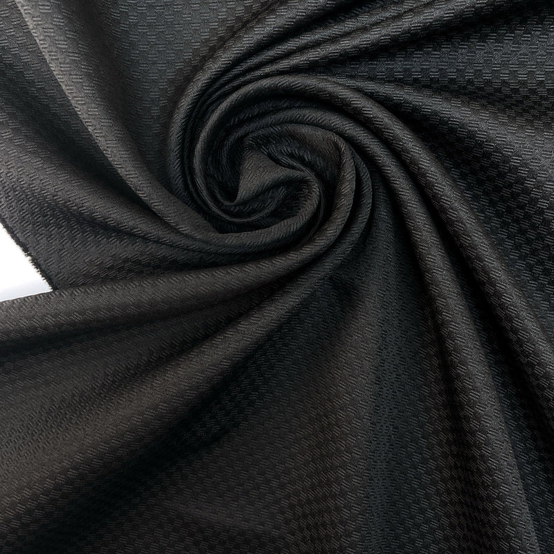 Black Jacquard Polyester Suit Fabric