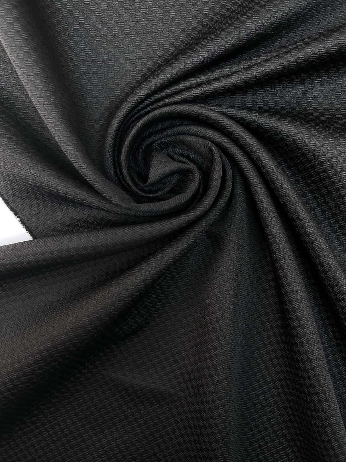 Black Jacquard Polyester Suit Fabric