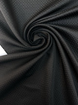 Black Jacquard Polyester Suit Fabric