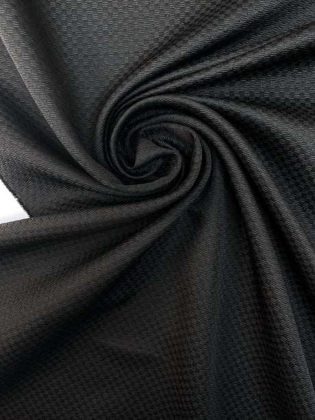 Black Jacquard Polyester Suit Fabric