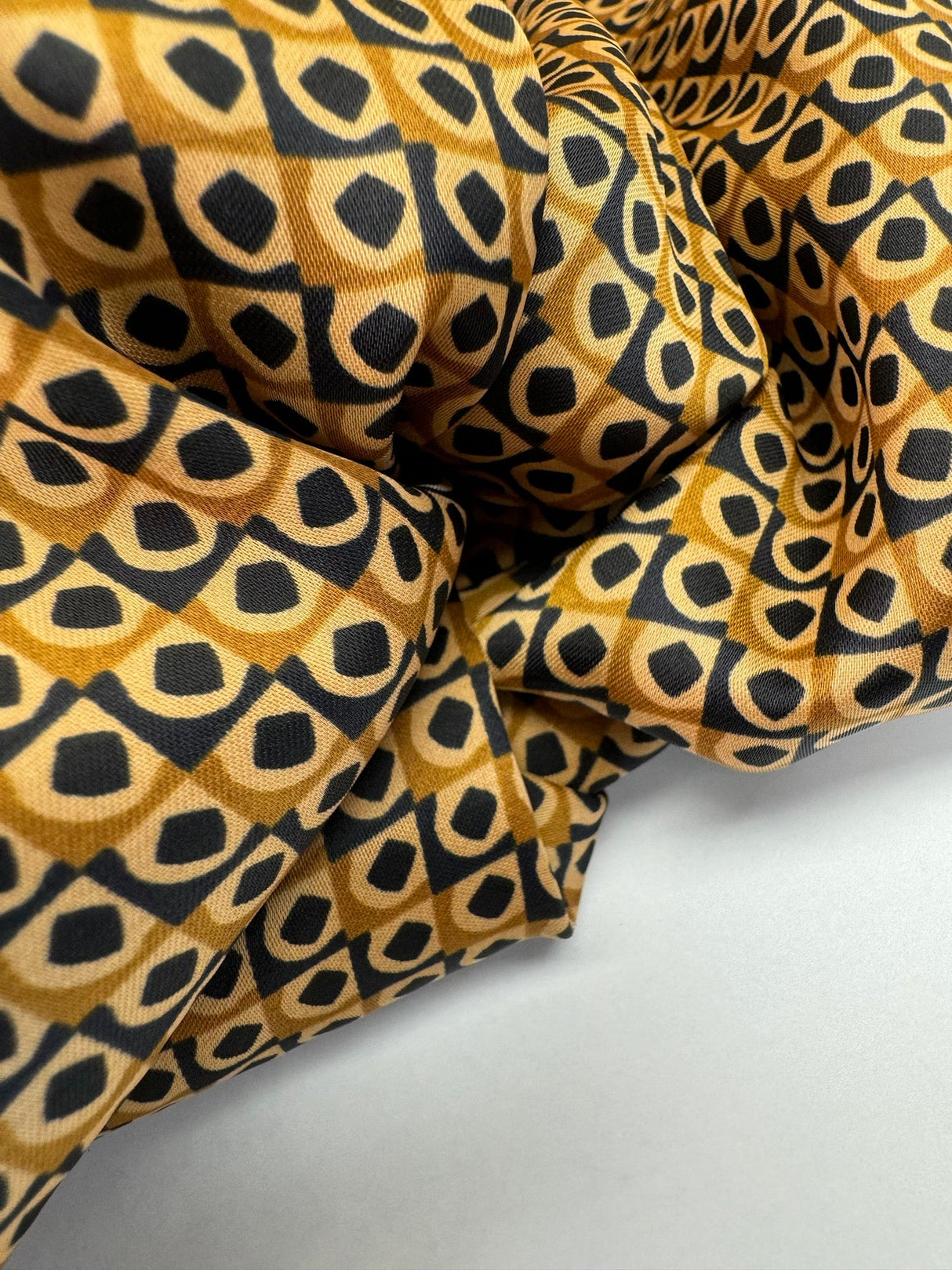 Polyester Sateen Printed Brown Black