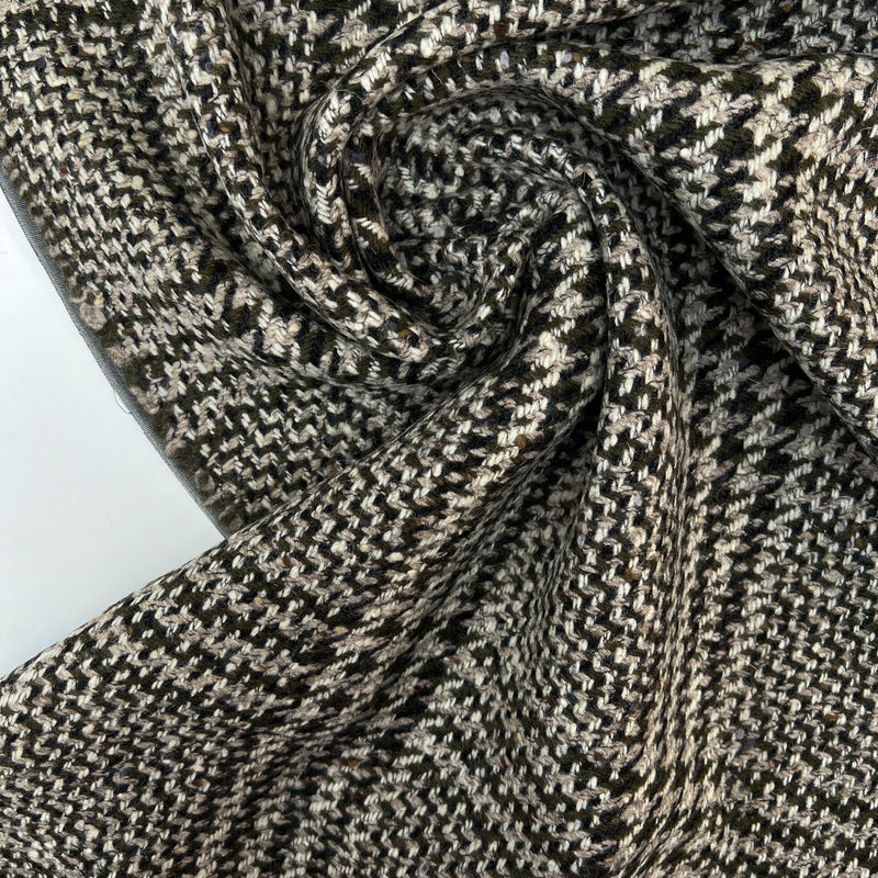 Wool Polyester Checked Tweed