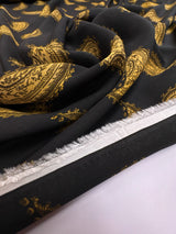 Viscose Paisley Print Lightweight Black