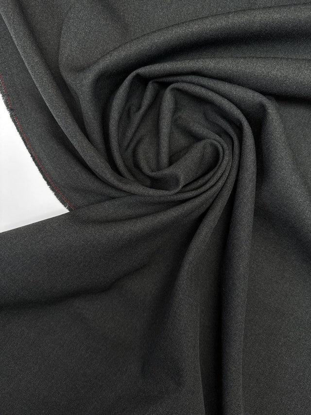 Virgin Wool Polyester Twill Gray
