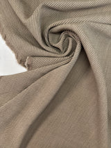 Wool Blend Jacquard Beige Striped Stretch