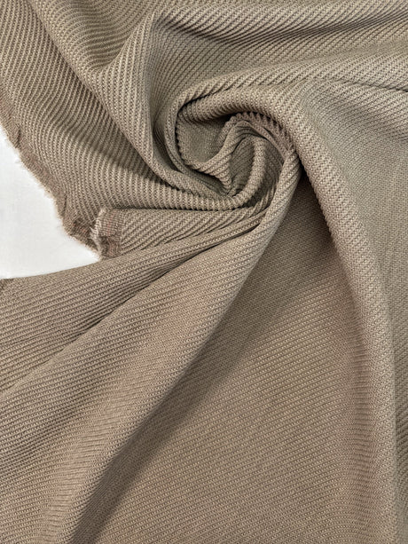 Wool Blend Jacquard Beige Striped Stretch