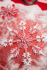 12 Inch Acrylic Peppermint Snowflake Large Ornament