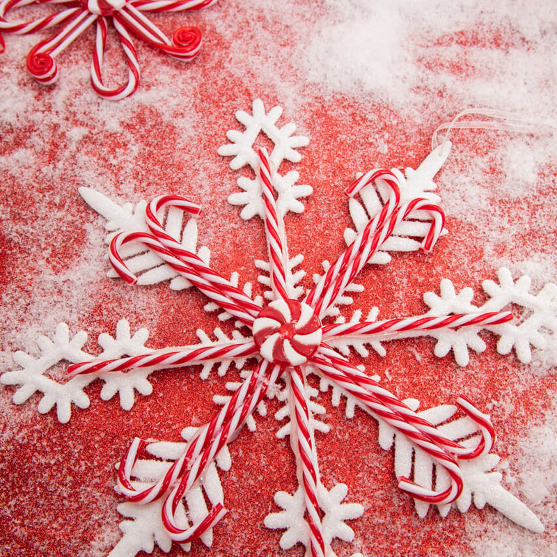 12" Acrylic Peppermint Snowflake Large Ornament
