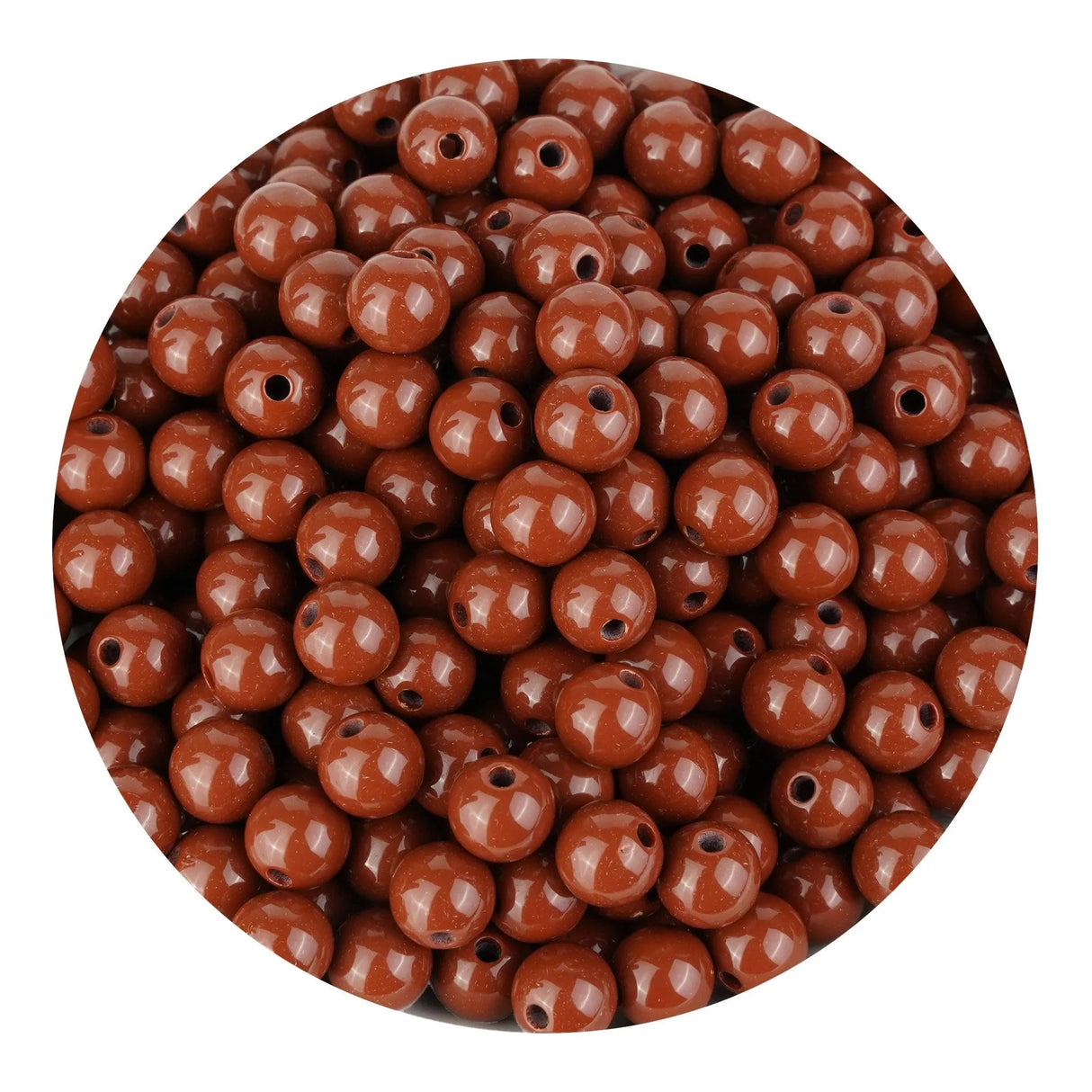 Acrylic Round String Beads - Brown - (925 Beads - 6mm)