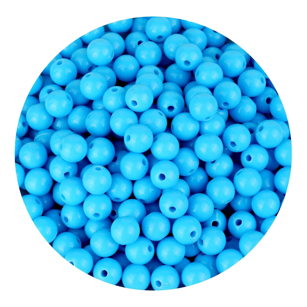 Acrylic Round String Beads - Light Blue - (925 Beads - 6mm)