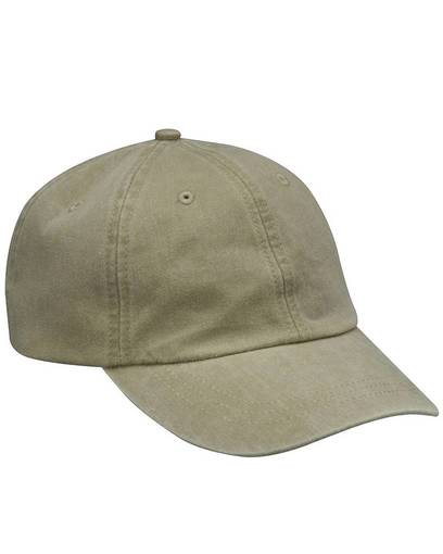 Adam's AD01 Cotton Twill Cap - Khaki, Six Panel, Low Profile (1 Cap)