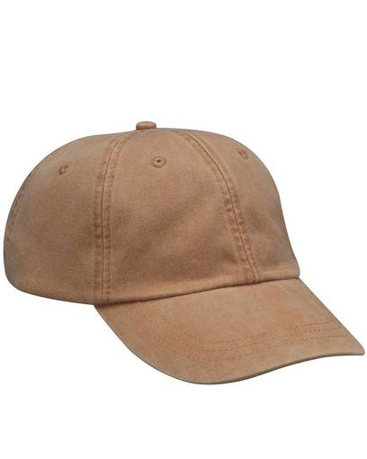 Adam'S AD01 Cap Cotton Twill Fabric - Terracotta, Six Panel, Unconstructed, Low Profile, Tuck Away Nubuck Leather Strap, Antique Brass Buckle And Grommet (1 Cap)