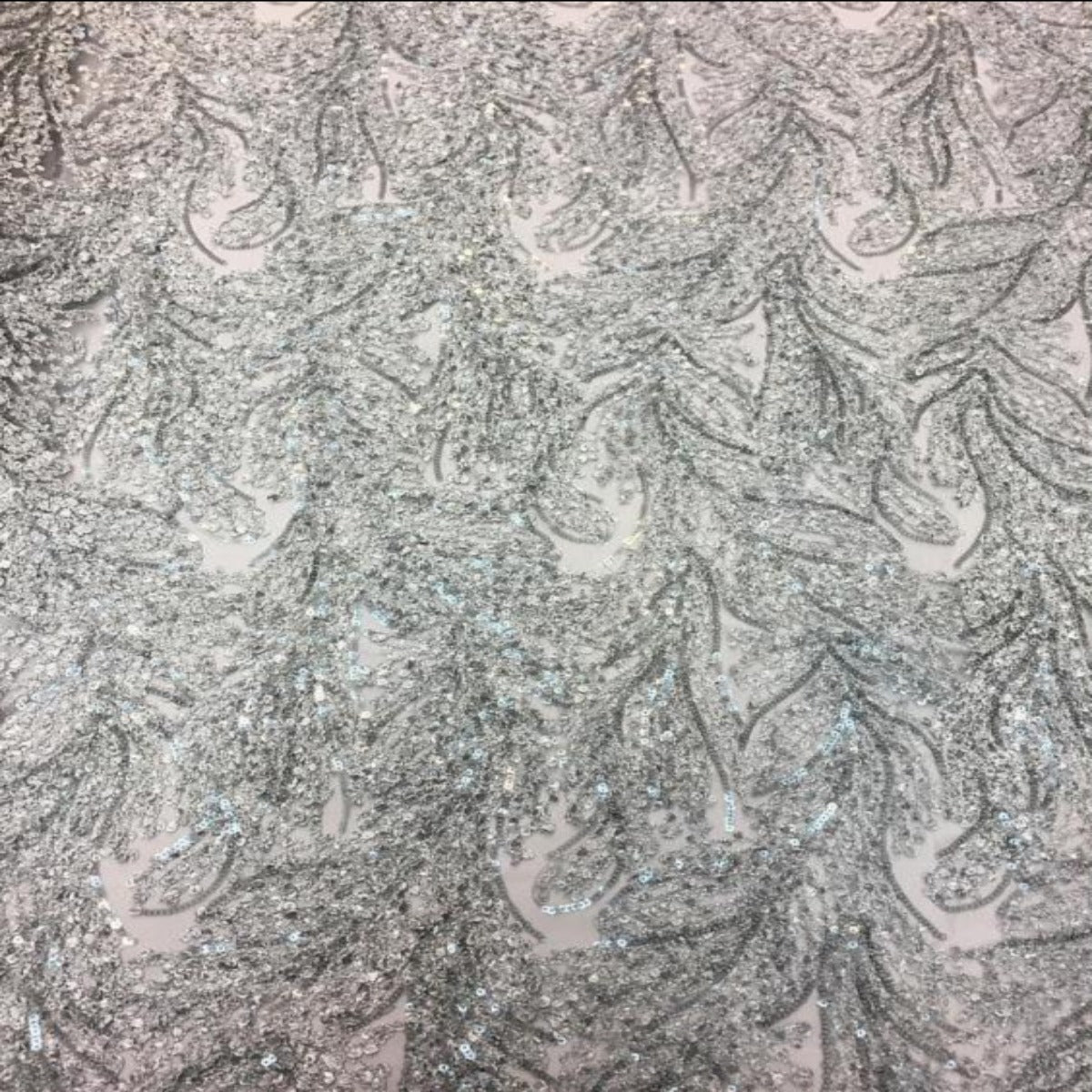 Floral Sequin Lace Fabric 52" Wide Polyester