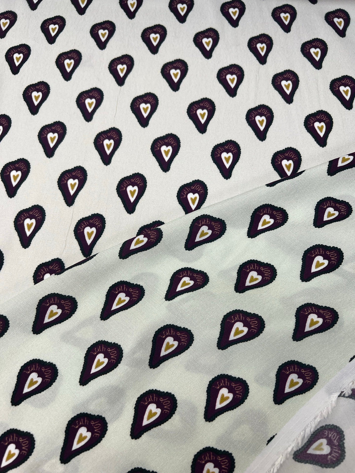 Viscose Crepe Printed Purple Beige Fabric