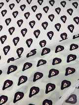 Viscose Crepe Printed Purple Beige Fabric