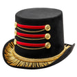 Adult ringmaster top hat with red and gold accents