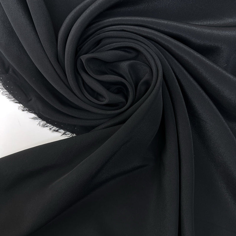 Black Acetate Silk Crepe Fabric