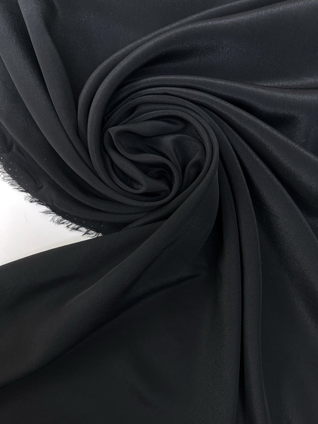 Black Acetate Silk Crepe Fabric