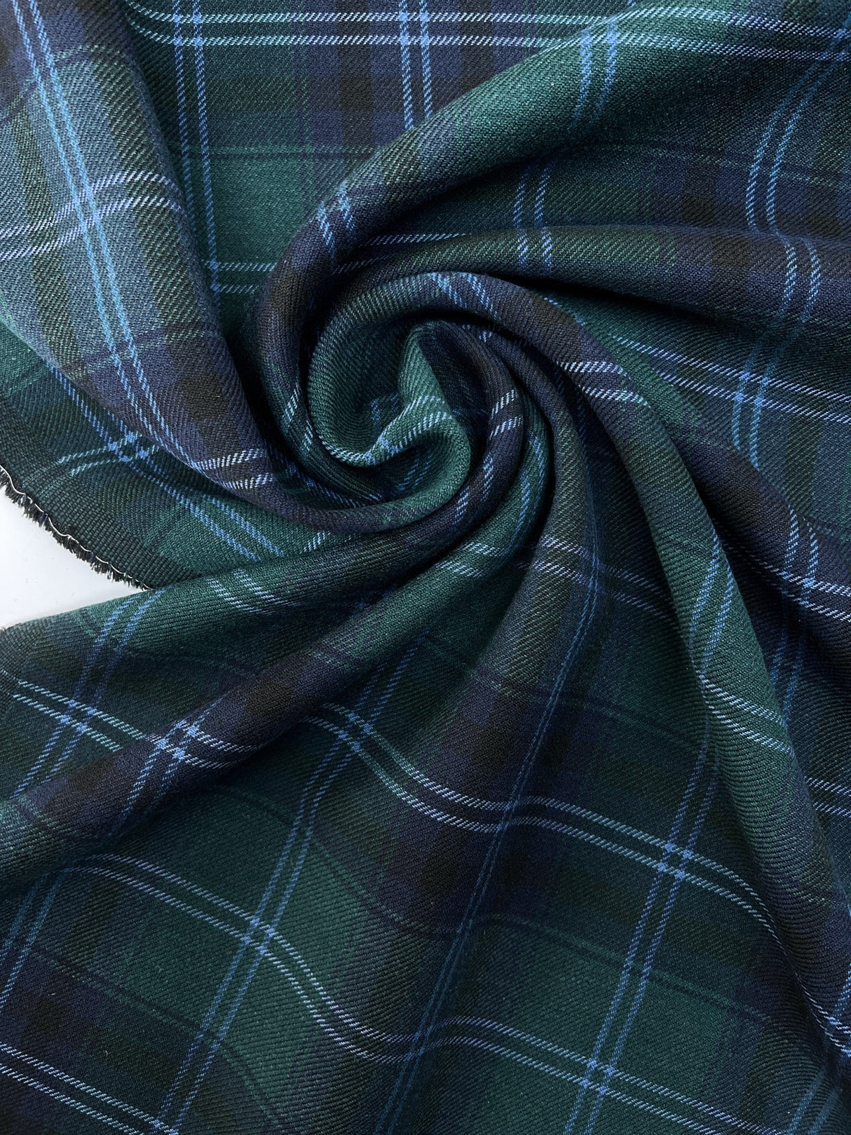 Wool Cotton Checked Tweed Coat Fabric