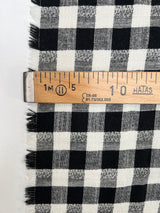 Cotton Polyester Checked Fabric Black White