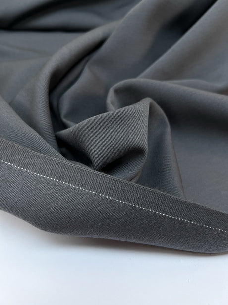 Wool Polyester Rep Weave Gray