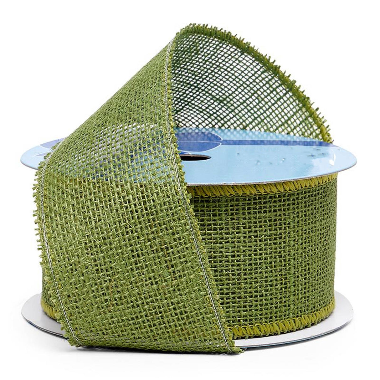 Burlap Wired Ribbon 2 1/2 '' X 10 yd Moss Green Color 1 / ROLL