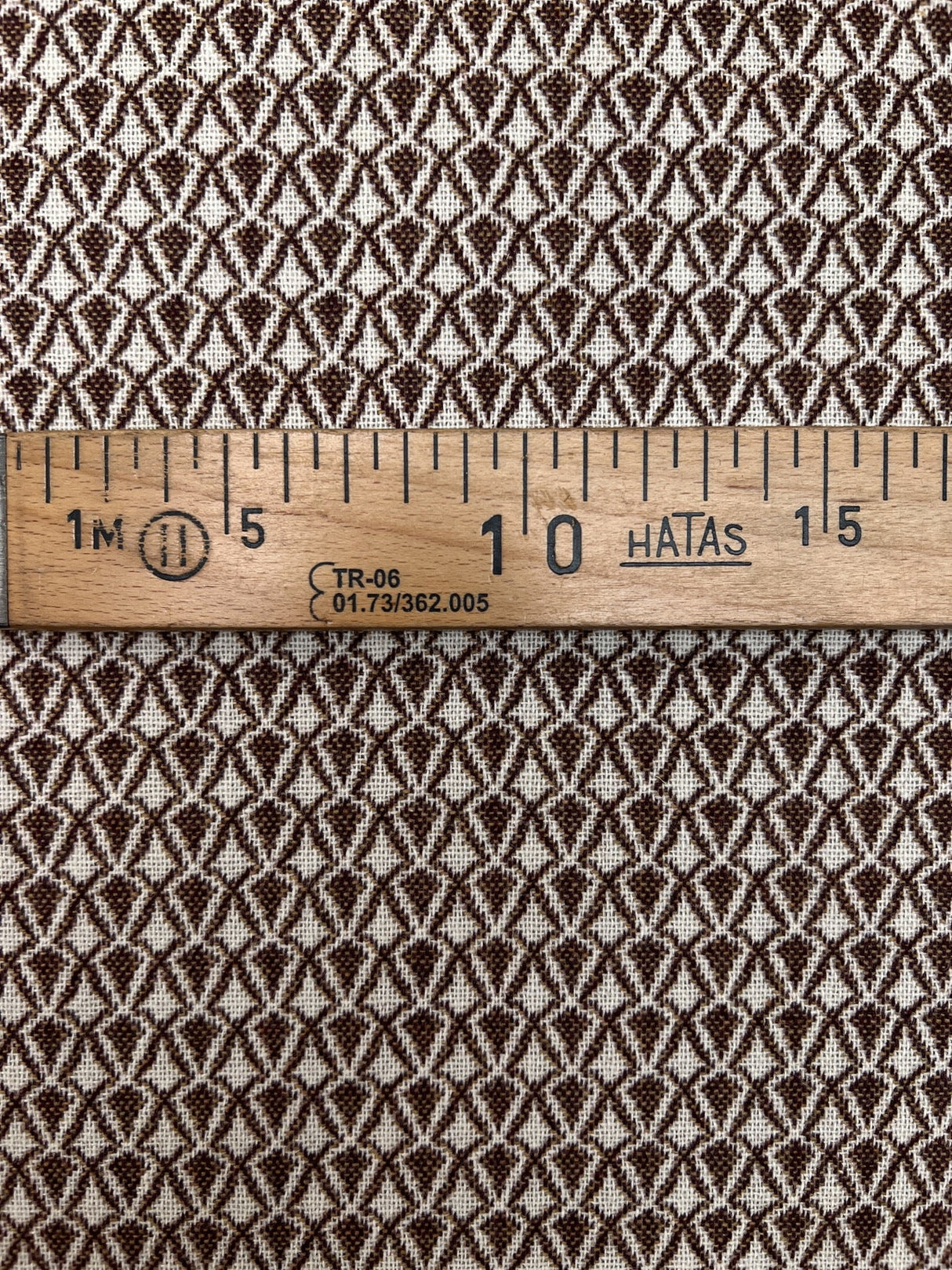 Wool Abstract White Brown Fabric