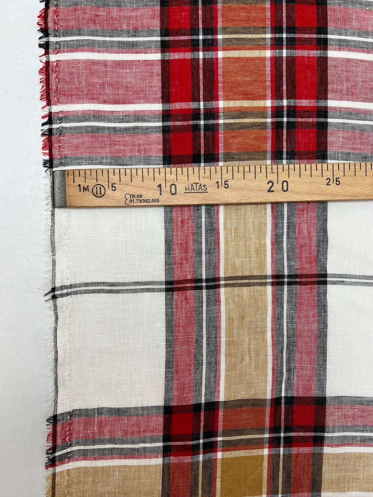 Linen Checked Woven Fabric