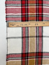 Linen Checked Woven Fabric