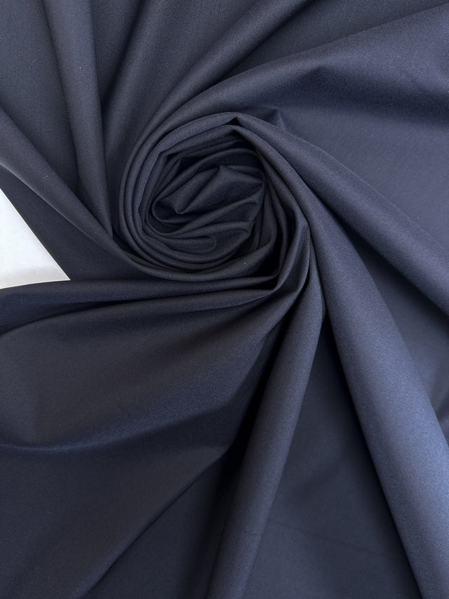 Blue Black Wool Twill