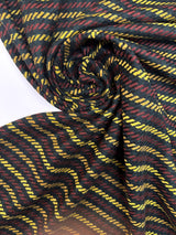 Wool Blend Tweed Striped Red Yellow Black
