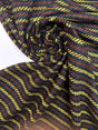 Wool Blend Tweed Striped Red Yellow Black