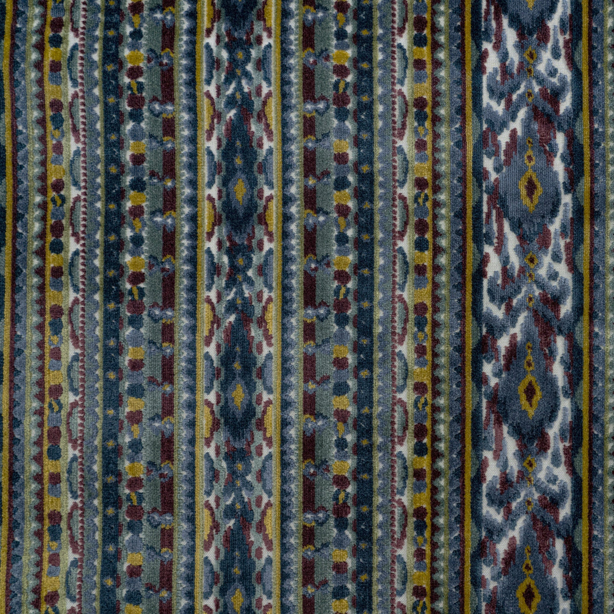 Cut Velvet Upholstery Fabric Sumatra Modern Geometric Stripe