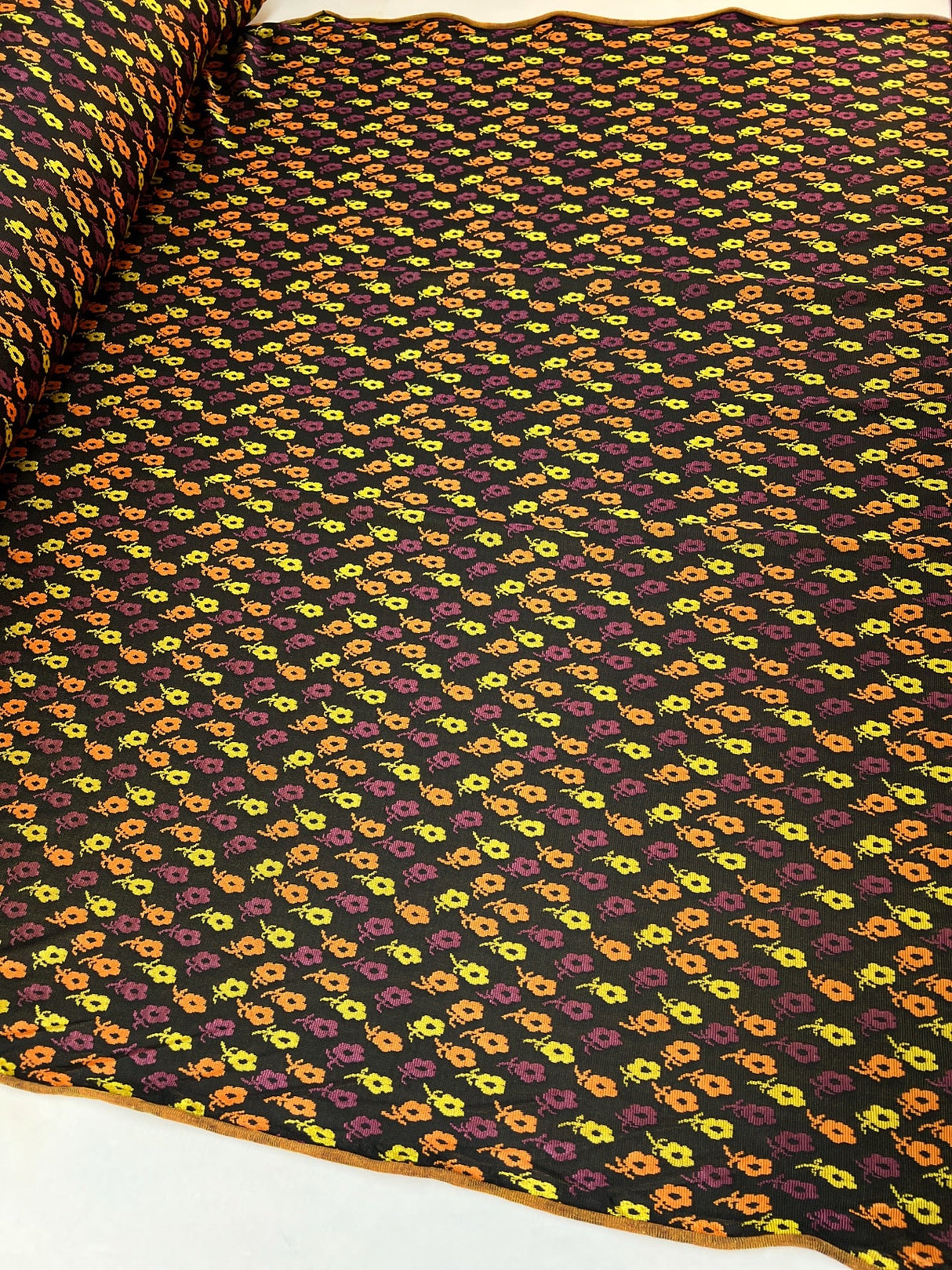 Floral Multicolour Jacquard Knitted Fabric