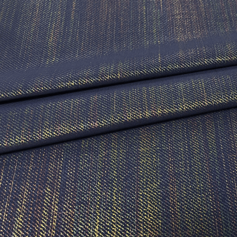 Denim Dream Rainbow Foiled Spandex Nylon Spandex Fabric - Black/Rainbow, Burgundy/Rainbow, Admiral Blue/Rainbow, 55/56" Width (1 Yard)