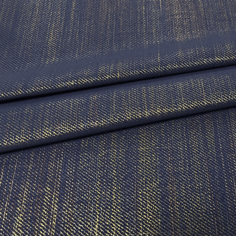 Foiled Spandex Denim Look Rainbow Fabric