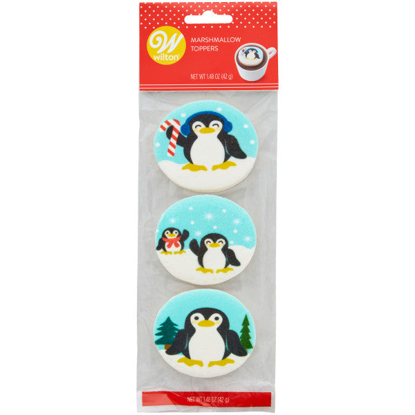 Wilton Marshmallow Edible Hot Cocoa Penguin Drink Toppers, 1.48 oz., 3-Count