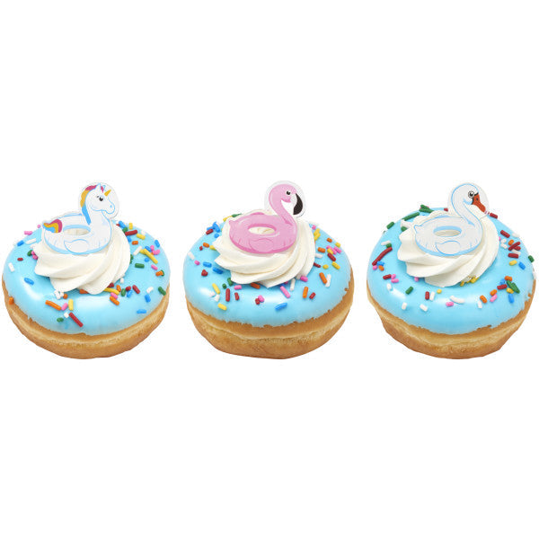 Pool Floaties Summertime Cupcake Toppers Cupcake Cake Decorating Rings 12 set