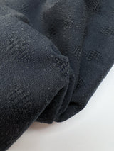 Wool Cotton Woven Fabric Gray Blue
