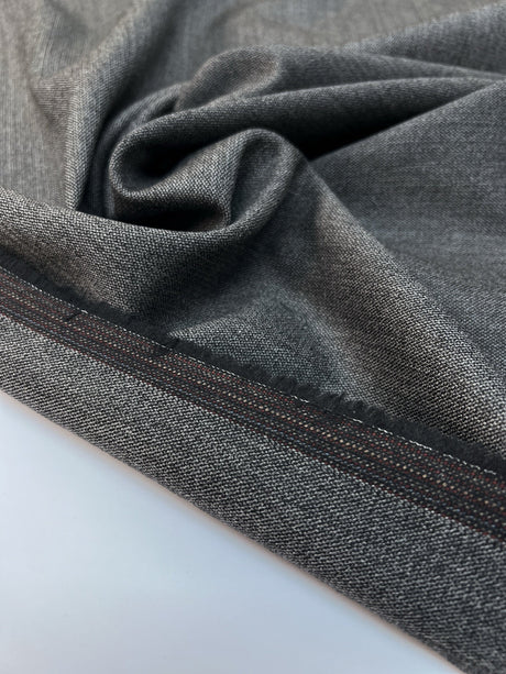 Wool Suit Fabric Melange Gray Black