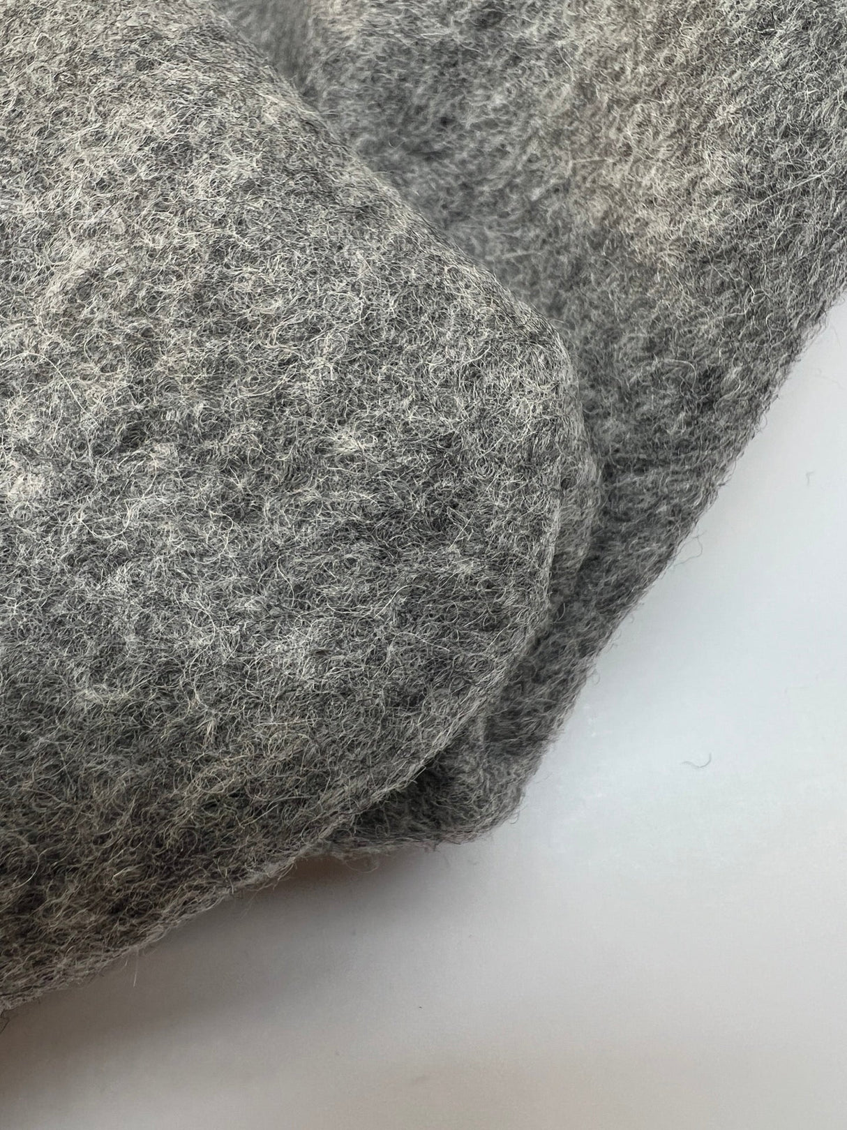 Wool Knitted Fabric Melange Gray