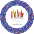 Amscan 8 Count Playful Menorah Happy Hanukkah Round Plates, 7", Multicolor