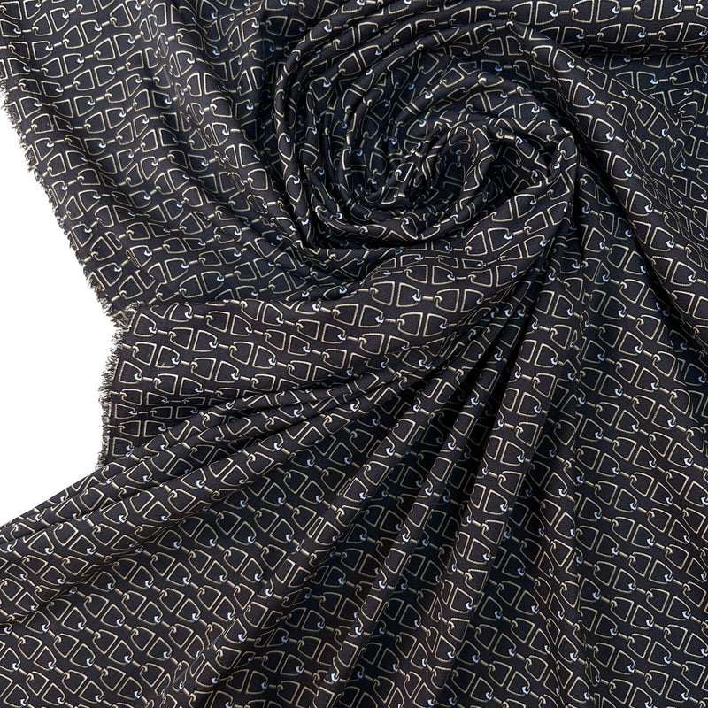 Polyamide Elastane Knit Geometric Brown Beige
