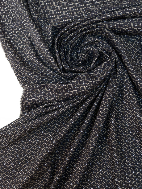 Polyamide Elastane Knit Geometric Brown Beige