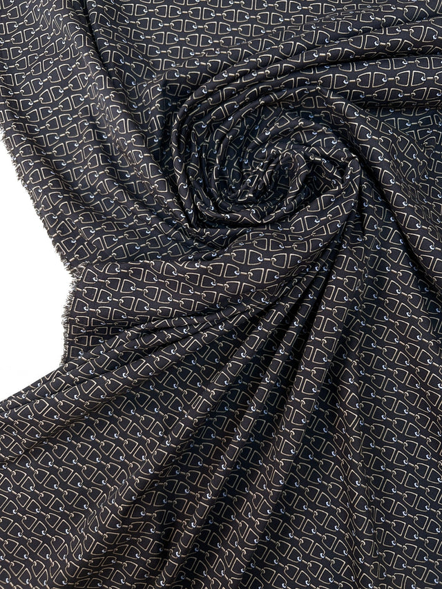 Polyamide Elastane Knit Geometric Brown Beige