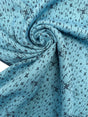 Wool Blend Jacquard Fabric Blue Black