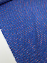 Italian Cotton Poplin Blue Printed Shirt Fabric
