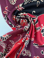 Silk Floral Fabric Multicolour Italian