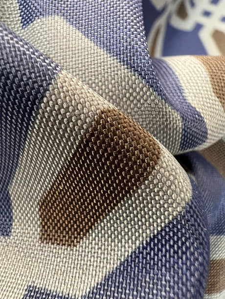 Polyamide Woven Geometric Print Blue