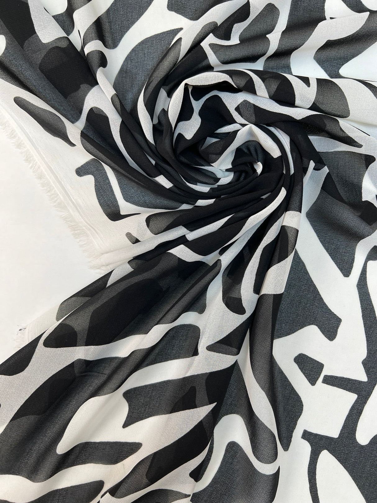 Polyester Chiffon Printed Black White